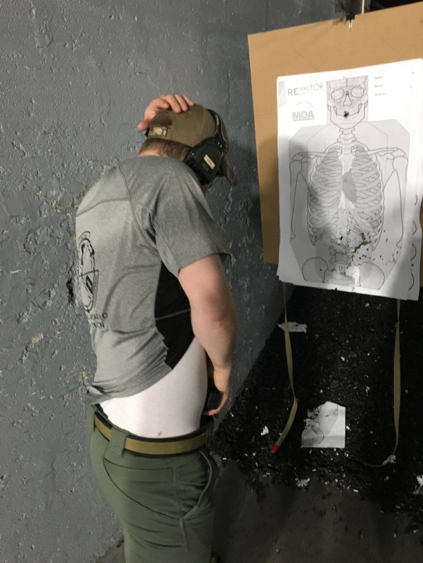 TSD Owner/Lead Instructor Chris working a one handed close quarters draw from concealment